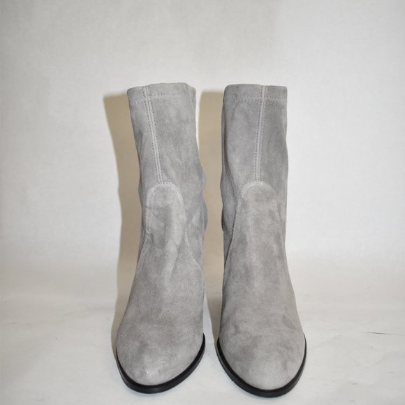 $650 STUART WEITZMAN Highland Suede grey heel Sock Boots 9 (JB22) - Picture 2 of 8
